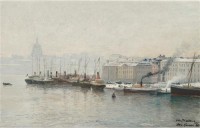 Картина автора Валберг Альфред под названием Winter scene from Skeppsbron, Stockholm