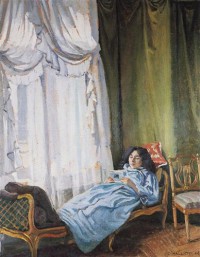 Картина автора Валлоттон Феликс под названием Woman Couching and Reading