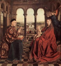Картина автора ван Эйк Ян под названием Богоматерь канцлера Ролен