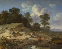 Картина автора Вейнантс Ян под названием A Track by a Dune, with Peasants and a Horseman