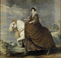 Картина автора Веласкес Диего под названием Queen Isabel de Bourbon wife of Felipe IV on Horseback