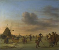 Картина автора Велде Адриан под названием Golfers on the Ice near Haarlem