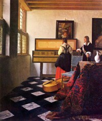 Картина автора Вермеер Ян под названием Урок музыки