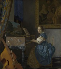 Картина автора Вермеер Ян под названием A Young Woman seated at a Virginal