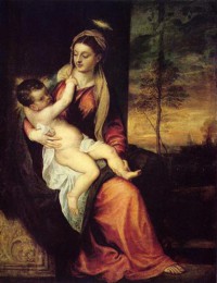 Картина автора Вечеллио Тициан под названием Mary with the Christ Child