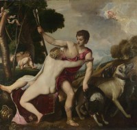 Картина автора Вечеллио Тициан под названием Venus and Adonis