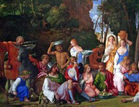 Картина автора Вечеллио Тициан под названием The Feast of the Gods