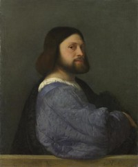 Картина автора Вечеллио Тициан под названием A Man with a Quilted Sleeve