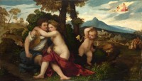 Картина автора Вечеллио Тициан под названием Follower of Titian - Mythological Scene