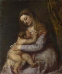 Картина автора Вечеллио Тициан под названием The Virgin suckling the Infant Christ