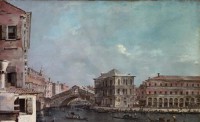 Картина автора Гварди Франческо под названием le grand Canal Pont de Riato  				 - Большой канал у моста Риалто