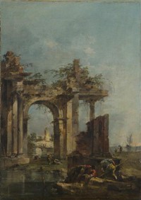 Картина автора Гварди Франческо под названием A Caprice with Ruins on the Seashore