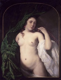 Картина автора Гельст Бартоломеус под названием Nude Drawing Back the Curtain