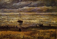 Картина автора Винсент Ван Гог под названием seascape with fishing boat  				 - 040
