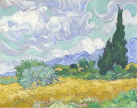 Картина автора Винсент Ван Гог под названием A Wheatfield with Cypresses