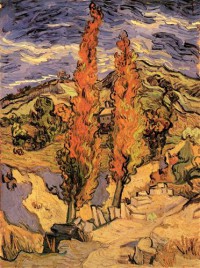 Картина автора Винсент Ван Гог под названием Two Poplars on a Road Through the Hills
