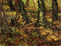 Картина автора Винсент Ван Гог под названием Tree Trunks with Ivy 2