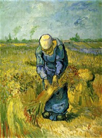 Картина автора Винсент Ван Гог под названием Peasant Woman Binding Sheaves after Millet