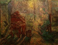 Картина автора Винсент Ван Гог под названием Evening The Watch after Millet