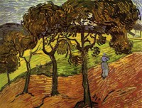 Картина автора Винсент Ван Гог под названием Landscape with Trees and Figures