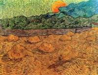 Картина автора Винсент Ван Гог под названием Evening Landscape with Rising Moon