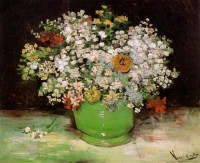 Картина автора Винсент Ван Гог под названием Vase with Zinnias and Other Flowers