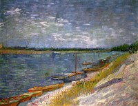 Картина автора Винсент Ван Гог под названием View of a River with Rowing Boats