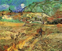 Картина автора Винсент Ван Гог под названием Enclosed Wheat Field with Peasant