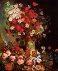 Картина автора Винсент Ван Гог под названием Vase with Poppies, Cornflowers, Peonies and Chrysanthemums