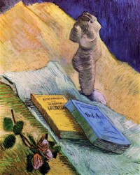 Картина автора Винсент Ван Гог под названием Still Life with Plaster Statuette, a Rose and Two Novels