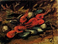 Картина автора Винсент Ван Гог под названием Still Life with Mussels and Shrimps