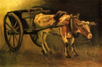 Картина автора Винсент Ван Гог под названием Cart with Red and White Ox