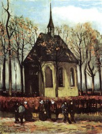 Картина автора Винсент Ван Гог под названием Congregation Leaving the Reformed Church in Nuenen