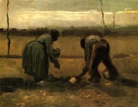 Картина автора Винсент Ван Гог под названием Peasant and Peasant Woman Planting Potatoes