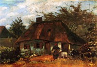 Картина автора Винсент Ван Гог под названием Cottage and Woman with Goat