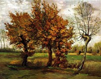 Картина автора Винсент Ван Гог под названием Autumn Landscape with Four Trees