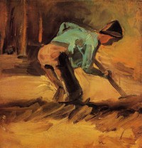 Картина автора Винсент Ван Гог под названием Man Stooping with Stick or Spade