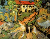 Картина автора Винсент Ван Гог под названием Village Street and Steps in Auvers with Two Figures