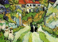 Картина автора Винсент Ван Гог под названием Village Street and Steps in Auvers with Figures