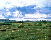 Картина автора Винсент Ван Гог под названием Wheat Fields with Stacks