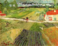 Картина автора Винсент Ван Гог под названием Landscape with Carriage and Train in the Background