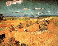 Картина автора Винсент Ван Гог под названием Wheat Stacks with Reaper