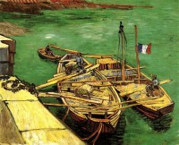 Картина автора Винсент Ван Гог под названием Quay with Men Unloading Sand Barges