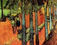 Картина автора Винсент Ван Гог под названием Les Alyscamps Falling Autumn Leaves