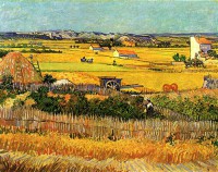 Картина автора Винсент Ван Гог под названием Harvest at La Crau, with Montmajour in the Background