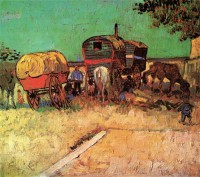 Картина автора Винсент Ван Гог под названием Encampment of Gypsies with Caravans