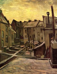 Картина автора Винсент Ван Гог под названием Backyards of Old Houses in Antwerp in the Snow