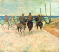 Картина автора Гоген Поль под названием Всадники на побережье