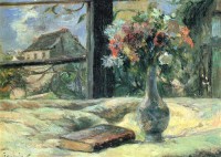 Картина автора Гоген Поль под названием Vase de fleurs à la fenêtre