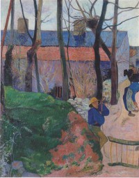 Картина автора Гоген Поль под названием Houses in Le Pouldu